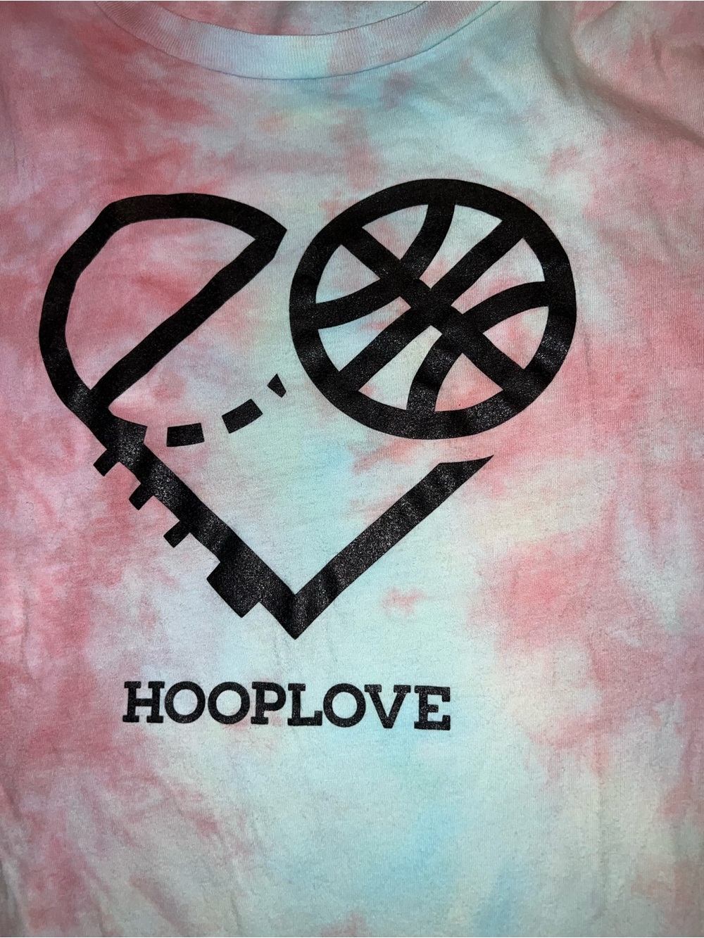 Kids Tie-Dye Hoop Love Sporty Pink & Blue Graphic Tee Size L - Picture 2 of 6